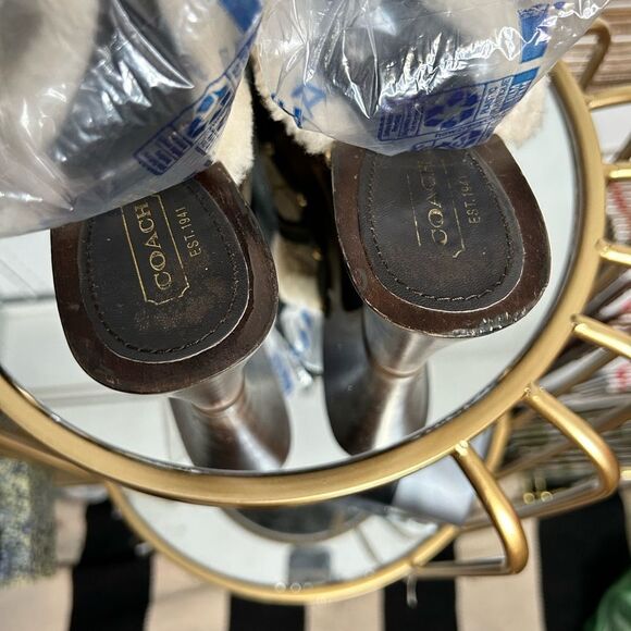 Coach Signature Faux Fur Clogs - Picture 5 of 5